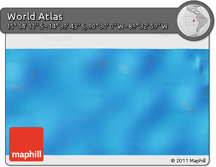 Physical 3D Map of the Area around 14° 56' 57" S, 90° 1' 30" W