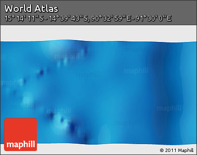 Shaded Relief 3D Map of the Area around 14° 56' 57" S, 91° 1' 30" E