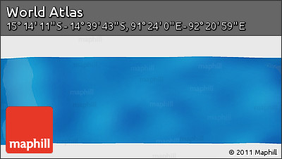 Physical Panoramic Map of the Area around 14° 56' 57" S, 91° 52' 30" E