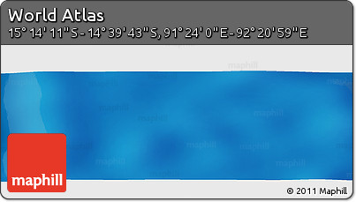 Physical Panoramic Map of the Area around 14° 56' 57" S, 91° 52' 30" E