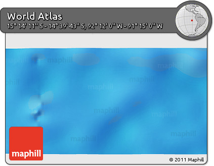 Physical 3D Map of the Area around 14° 56' 57" S, 91° 43' 29" W
