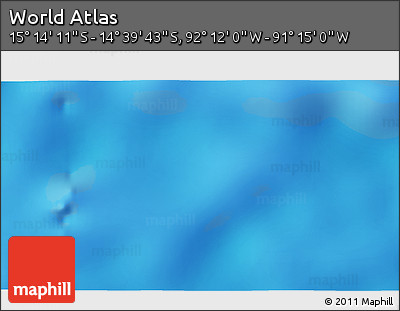 Physical 3D Map of the Area around 14° 56' 57" S, 91° 43' 29" W