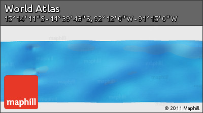 Physical Panoramic Map of the Area around 14° 56' 57" S, 91° 43' 29" W