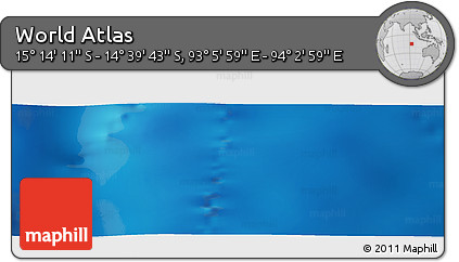 Physical Panoramic Map of the Area around 14° 56' 57" S, 93° 34' 29" E