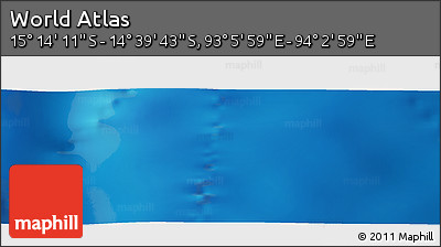 Physical Panoramic Map of the Area around 14° 56' 57" S, 93° 34' 29" E