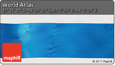Physical Panoramic Map of the Area around 14° 56' 57" S, 93° 34' 29" E