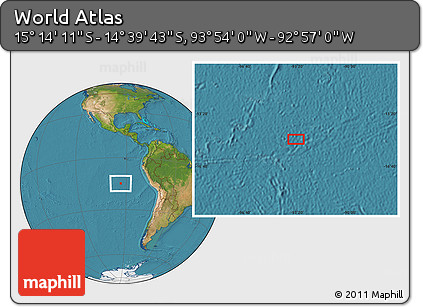 Satellite Location Map of the Area around 14° 56' 57" S, 93° 25' 30" W
