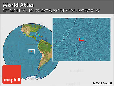 Satellite Location Map of the Area around 14° 56' 57" S, 93° 25' 30" W