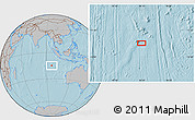Gray Location Map of the area around 14° 56' 57" S, 96° 7' 30" E, hill shading