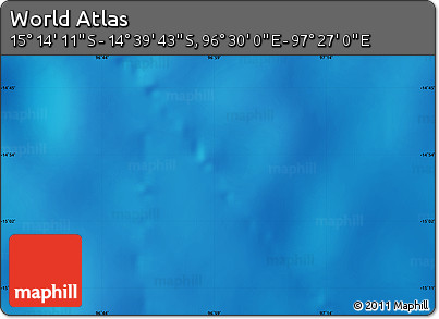 Physical Map of the Area around 14° 56' 57" S, 96° 58' 29" E