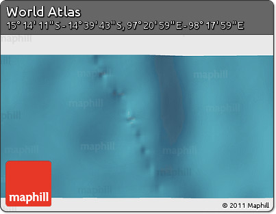 Satellite 3D Map of the Area around 14° 56' 57" S, 97° 49' 29" E