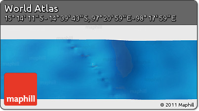 Physical Panoramic Map of the Area around 14° 56' 57" S, 97° 49' 29" E