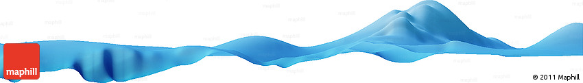 Shaded Relief Horizon Map of the Area around 14° 56' 57" S, 97° 40' 30" W