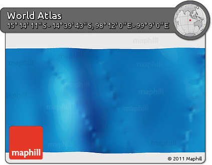 Physical 3D Map of the Area around 14° 56' 57" S, 98° 40' 30" E