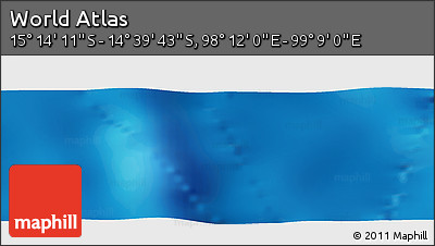 Physical Panoramic Map of the Area around 14° 56' 57" S, 98° 40' 30" E