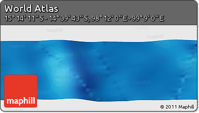 Physical Panoramic Map of the Area around 14° 56' 57" S, 98° 40' 30" E