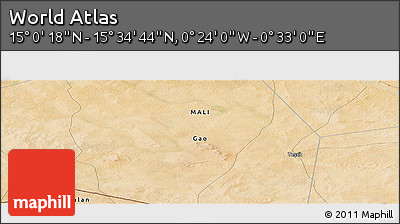 Satellite Panoramic Map of the Area around 15° 17' 31" N, 0° 4' 30" E