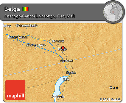 Political 3D Map of Belga