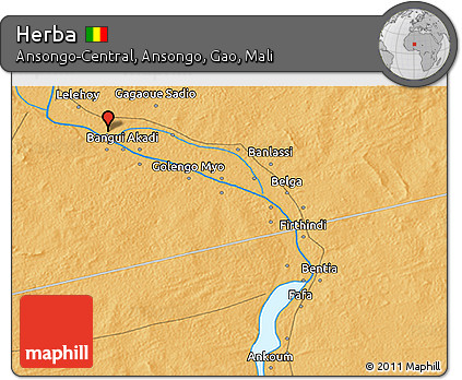 Political 3D Map of Herba