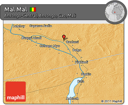 Political 3D Map of Mal Mal