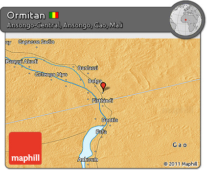 Political 3D Map of Ormitan