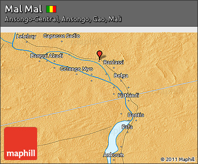 Political 3D Map of Mal Mal