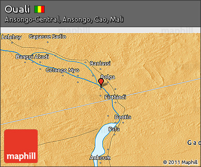 Political 3D Map of Ouali