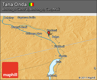 Political 3D Map of Tana Onda