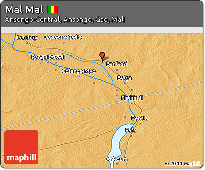 Political 3D Map of Mal Mal