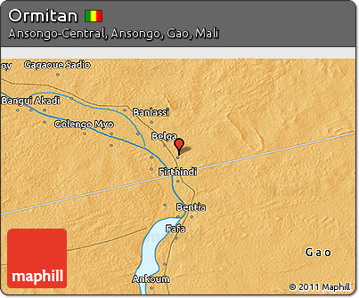 Political 3D Map of Ormitan
