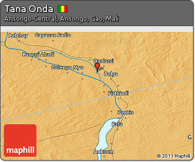 Political 3D Map of Tana Onda