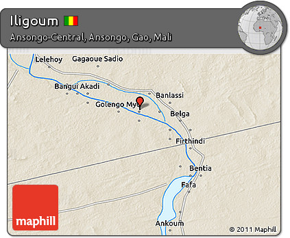 Shaded Relief 3D Map of Iligoum
