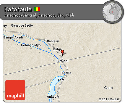 Shaded Relief 3D Map of Kafofoula