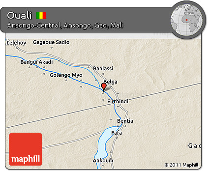 Shaded Relief 3D Map of Ouali