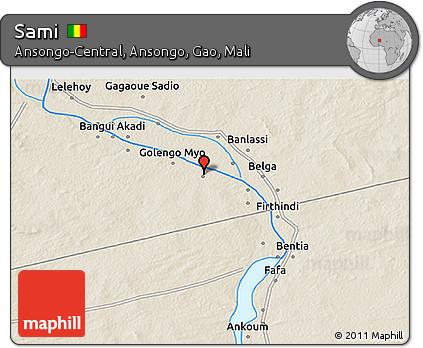 Shaded Relief 3D Map of Sami