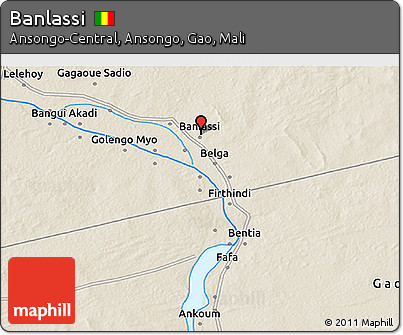 Shaded Relief 3D Map of Banlassi