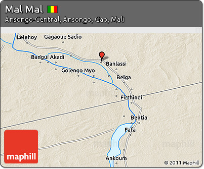 Shaded Relief 3D Map of Mal Mal