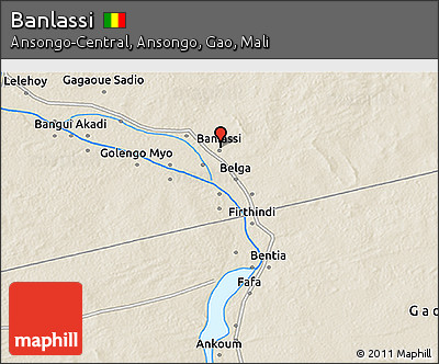 Shaded Relief 3D Map of Banlassi