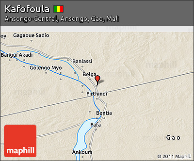 Shaded Relief 3D Map of Kafofoula