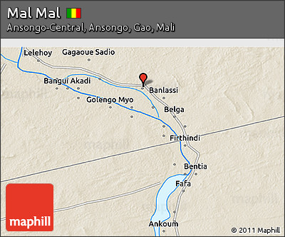 Shaded Relief 3D Map of Mal Mal