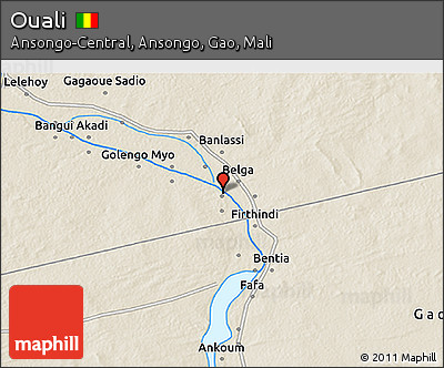 Shaded Relief 3D Map of Ouali