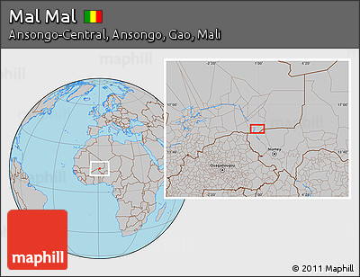 Gray Location Map of Mal Mal