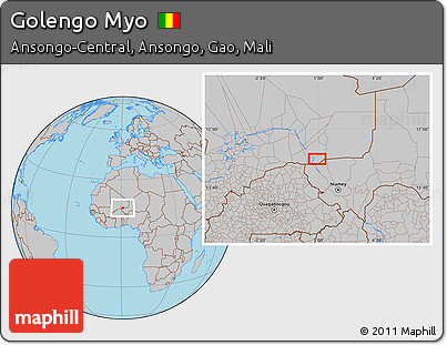 Gray Location Map of Golengo Myo
