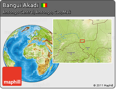 Physical Location Map of Bangui Akadi