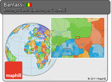Political Location Map of Banlassi