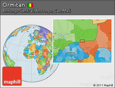 Political Location Map of Ormitan