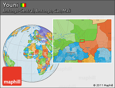Political Location Map of Youni