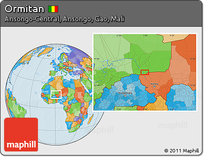 Political Location Map of Ormitan
