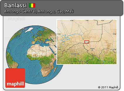 Satellite Location Map of Banlassi