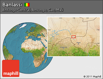 Satellite Location Map of Banlassi